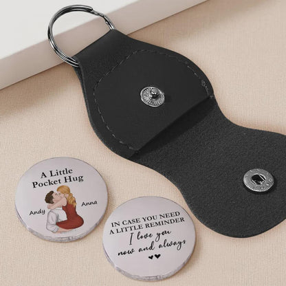 Personalized "A Little Pocket Hug" Coin | Custom Couple Graphic Leather Keychain Pouch 686577 WFD