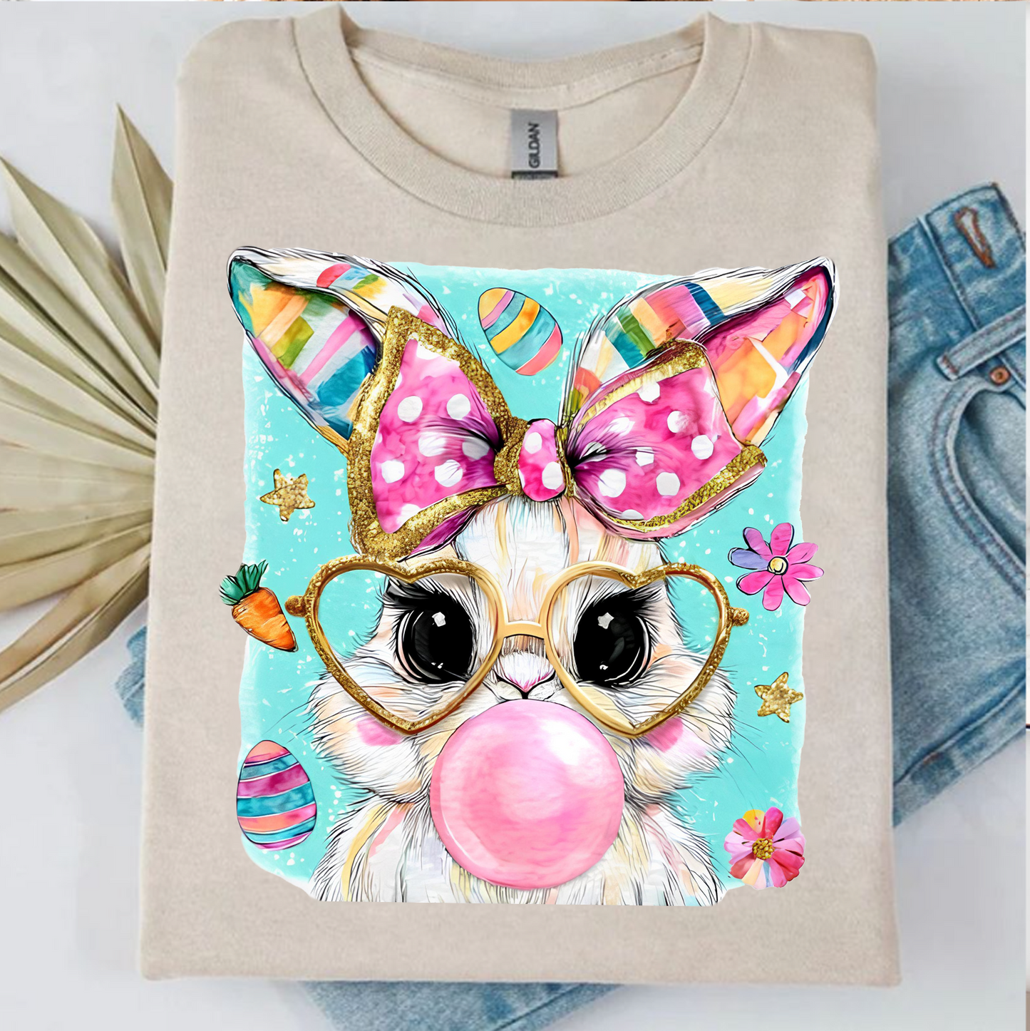 Easter Bunny - Bunny Blowing Bubblegum Bright Shirt | Easter Day T-Shirt 684446