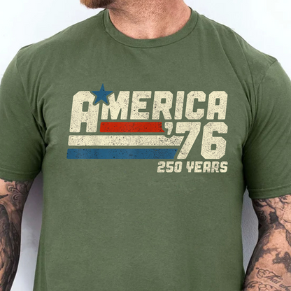 America 76 250 Years Retro Vintage Shirt, USA 250th Anniversary Shirt, Patriotic 4th Of July Gift 685199