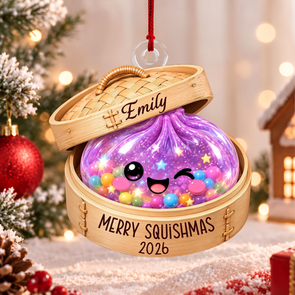 Personalized Merry Squishmas Acrylic Ornament, Custom Name & Year Christmas Keepsake Gift 686473 WFD