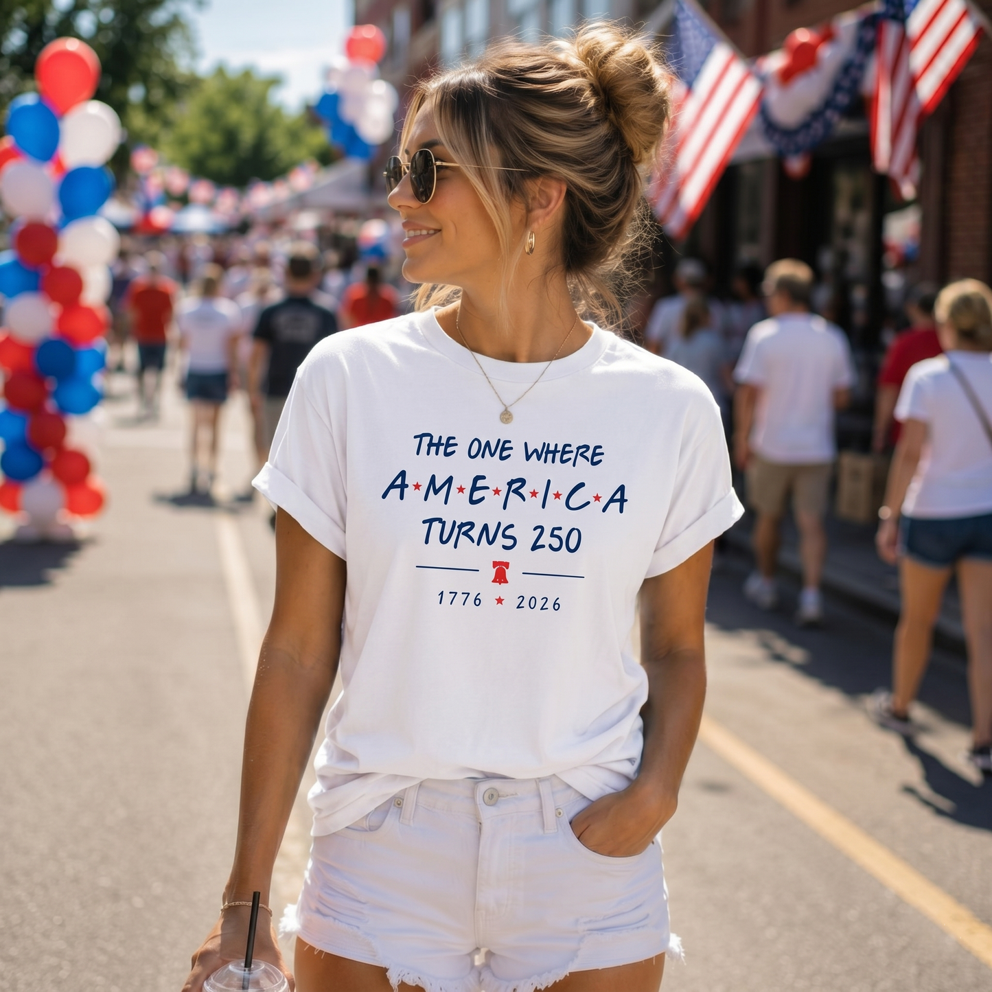 The One Where America Turns 250 - USA 250th Anniversary Bright Shirt, Patriotic 4th Of July Tee 685277
