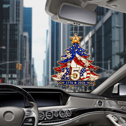 America 250th Anniversary Car Ornament, 1776-2026 Patriotic Christmas Ornament 685934