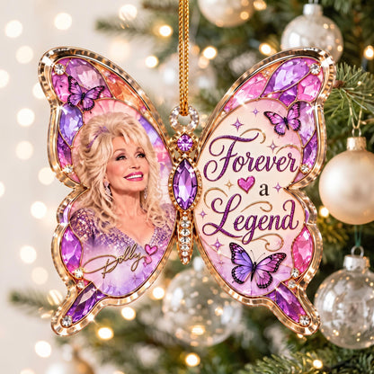 Dolly Parton Memorial Christmas Acrylic Ornament, Butterfly Christmas Keepsake Gift 686522 WFD