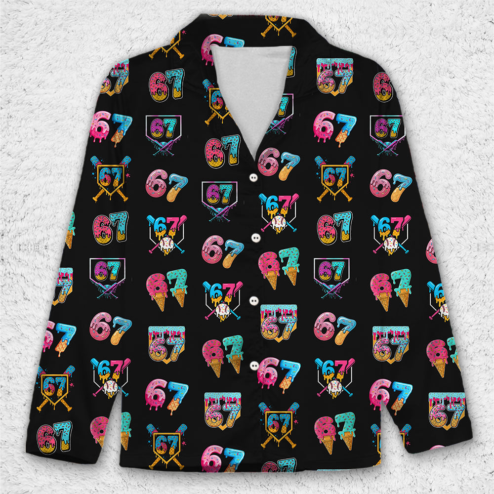 Funny Six Seven Meme Pajama Set | 6 7 Christmas Sleepwear | Trendy Teen Slang Loungewear Gift for Men Women 683672