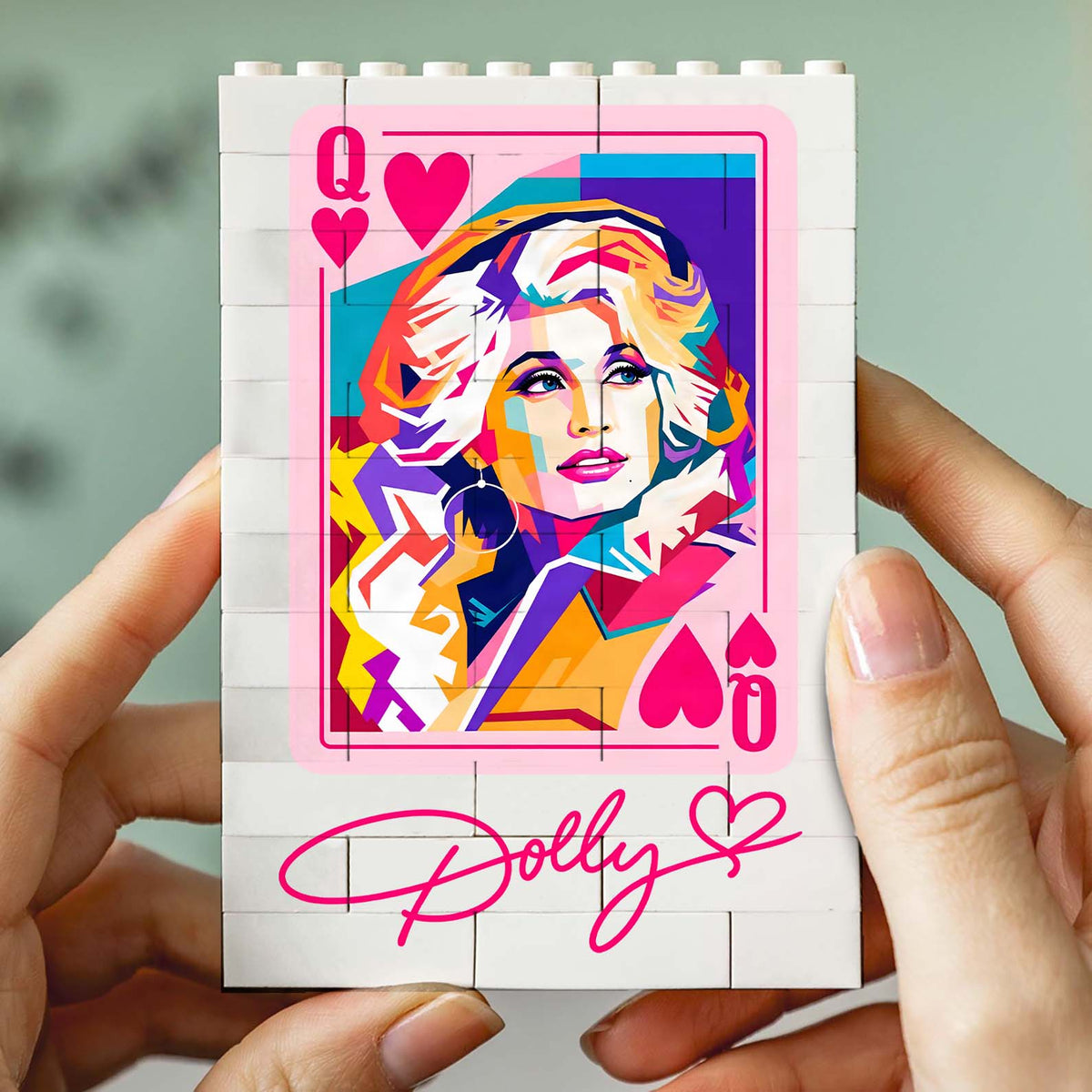 Queen Of Hearts Dolly Parton Memorial Building Blocks, Retro Country Legend Keepsake 686163