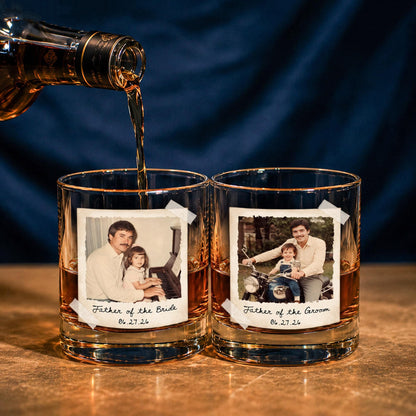 Custom Photo Polaroid Whiskey Glass, Personalized Wedding Rocks Glass, Gift For Dad 686521 WFD