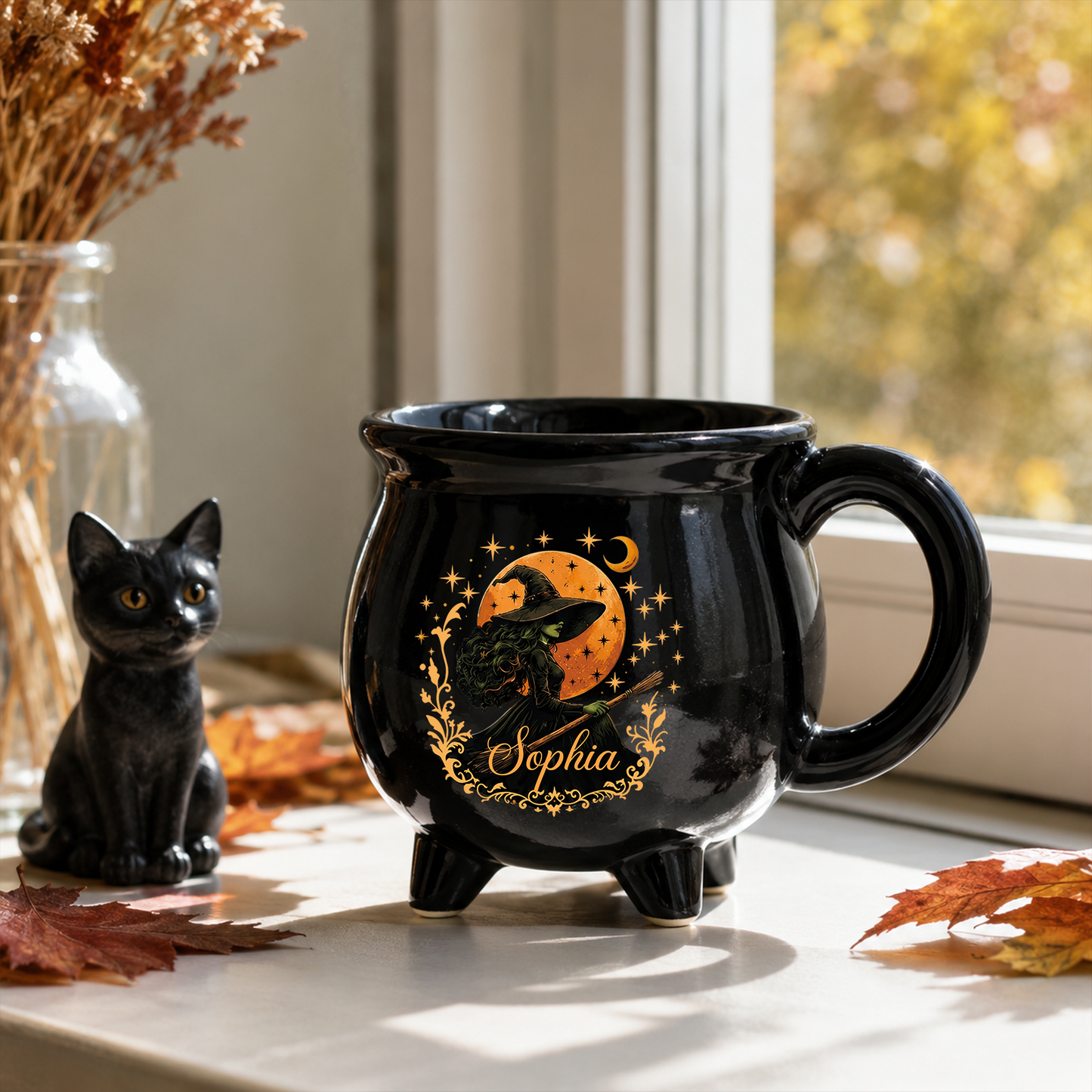 Personalized Witch Cauldron Mug, Custom Name Witch Coffee Mug, Spooky Halloween Gift 685784