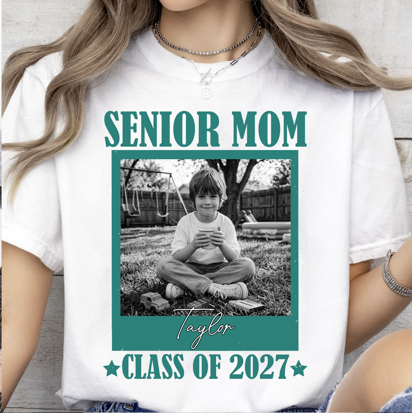 Personalized Senior Dad Mom 2027 Bright Shirt, Custom Photo Class Of 2027 Tee, Graduation Gift For Family 685374