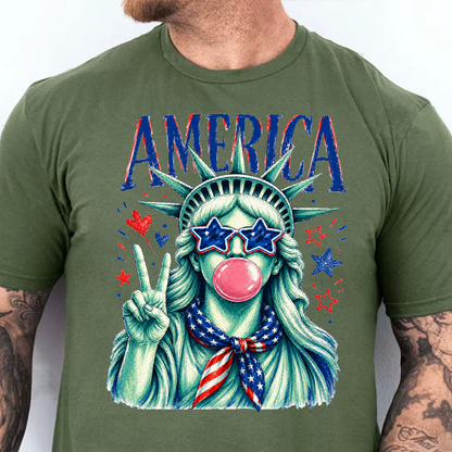 USA 250th Anniversary Bright Shirt, Vintage Preppy Statue Of Liberty Tee, Patriotic 4th Of July Gift 685337