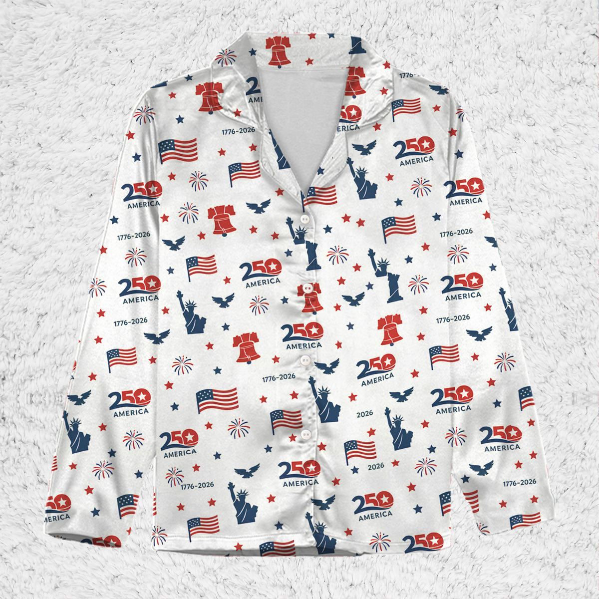 Patriotic USA 250th Anniversary Pajama Set, 1776-2026 American Christmas Sleepwear Gift 686219