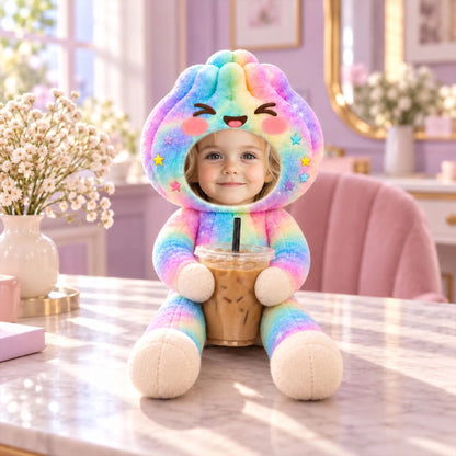 Custom Photo Tiny Sweetie Poseable Plush Doll, Personalized Christmas Plushies, Unique Christmas Gift For Family 686914 WFD