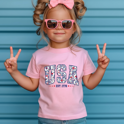 USA 250th Anniversary Kids Shirt, USA Est 1776 Kids T-Shirt, Patriotic 4th Of July Gift 685441 WFD