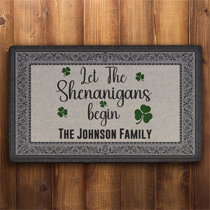 St Patricks Day Decor Personalized Custom Doormat