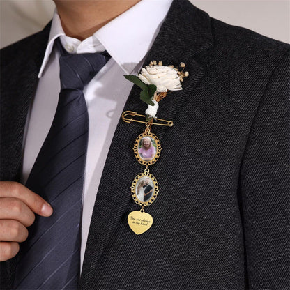 Custom Photo Bouquet Charm | Personalized Bridal Keepsake Brooch | Memorial Pin | Wedding Bouquet Charm 684686