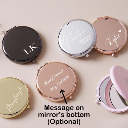 Custom Name Pocket Makeup Mirror | Elegant Bridal Shower Gift | Personalized Compact Mirror 686861 WFD
