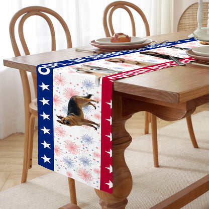 Personalized Oops We Sniffed Them Again Table Runner | Custom Dog Photo | Patriotic 4th Of July Table Runner For Kitchen 682365