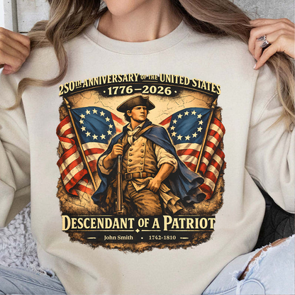 USA 250th Anniversary 1776 - 2026 Bright Shirt | Personalized Descendant Of A Patriot Shirt 684418