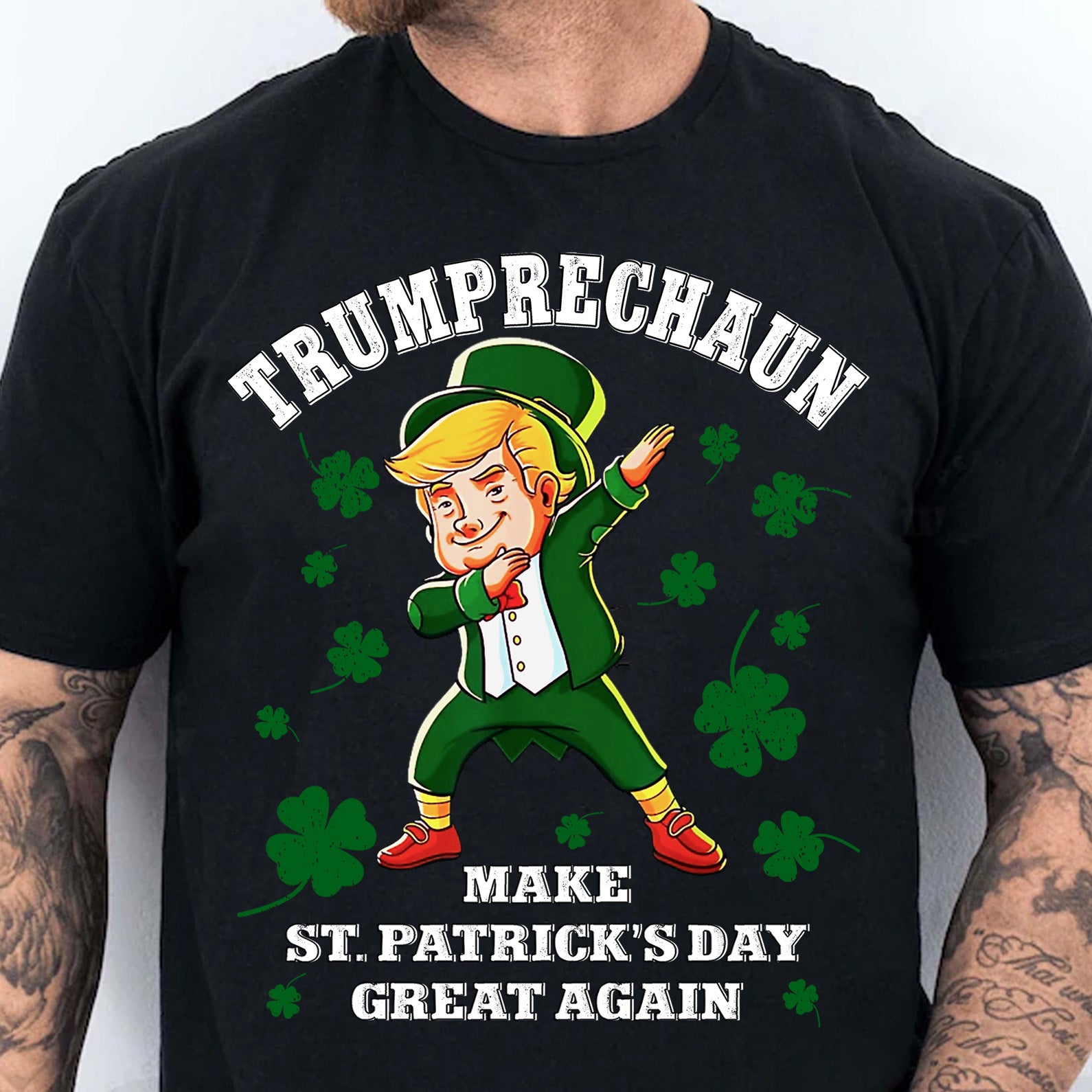 Make St Patricks Day Great Again Shirt Trump Leprechaun T-Shirt, Funny Trump St Patrick's Day Shirt, Irish Shirt 681841- GOP