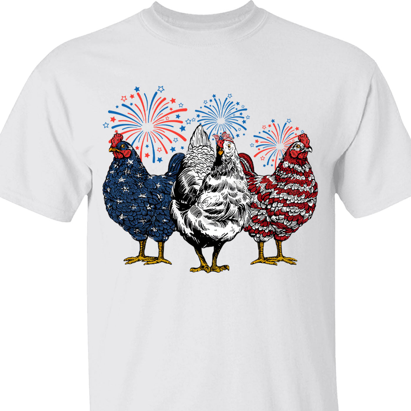 Patriotic USA Chicken Unisex Shirt | Independence Day Shirt | Retro American 4th Of July Shirt Bright C1068