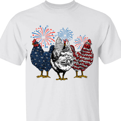 Patriotic USA Chicken Unisex Shirt | Independence Day Shirt | Retro American 4th Of July Shirt Bright C1068