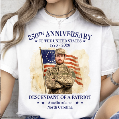 Personalized 250th Anniversary Of The United States Bright Shirt | Descendant Of A Patriot T-Shirt | Patriotic 4th Of July Tee 684959