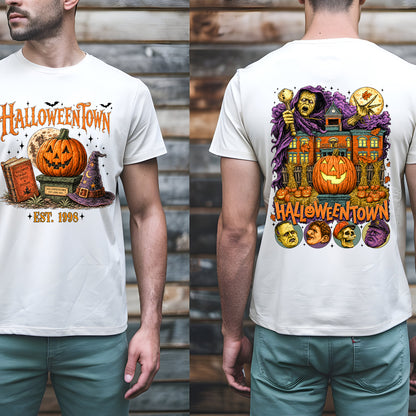 Halloweentown Est 1998 Front And Back Bright Shirt, Halloween Unisex Graphic T-Shirt 685680