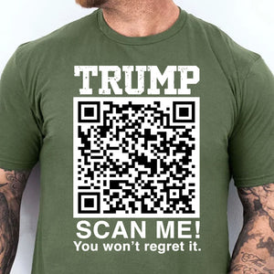 QR President Trump Dance Shirt, Scan Me You Won't Regret, Funny Qr Scan me, 45/47 Trump Dancing Code Shirt Dark 681887 - GOP