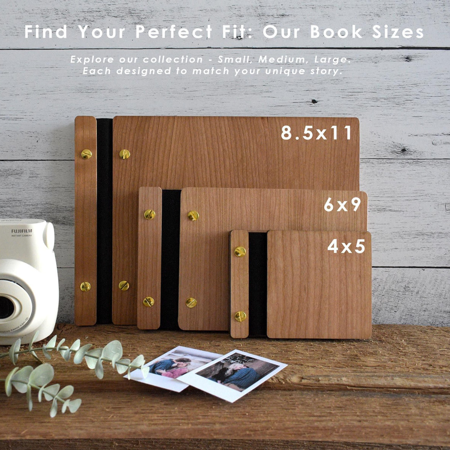 Custom Photo Father's Day Mini Keepsake Photo Book, Handcrafted Wooden Cover, Personalized Gift For Dad 685028