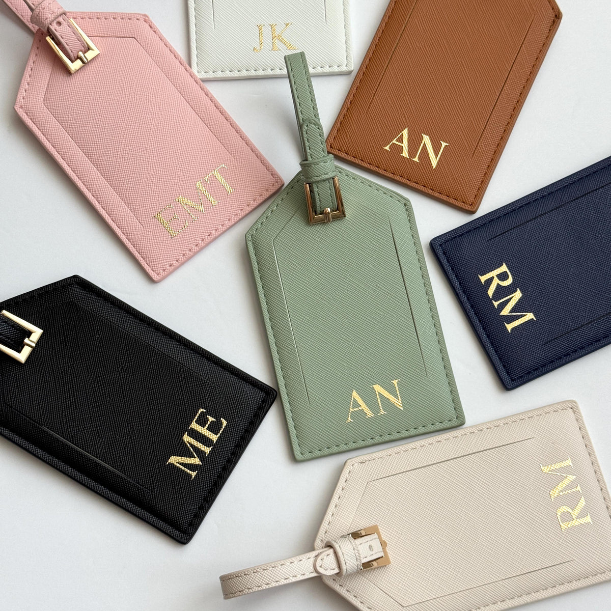 Personalized Saffiano PU Leather Luggage Tag, Custom Gift For Travelers 686343 WFD