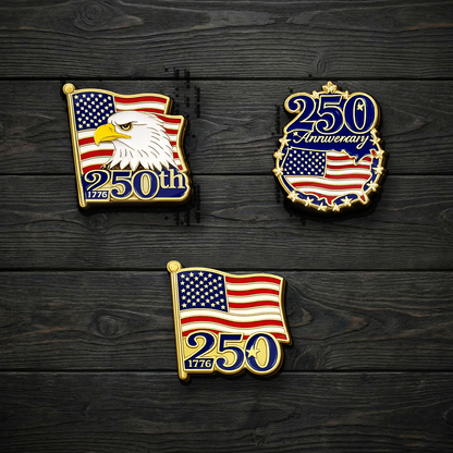 USA 250 Years Anniversary Lapel Pin Pack Of 10, Patriotic 1776–2026 Enamel Badge 685001