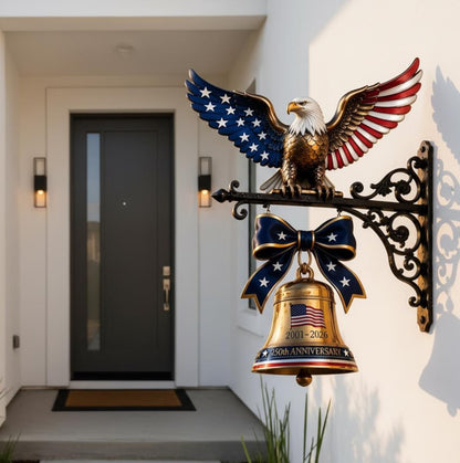 USA 250th Anniversary Wall Bell, Patriotic Freedom Eagle Doorbell, 4th Of July Gift 685286