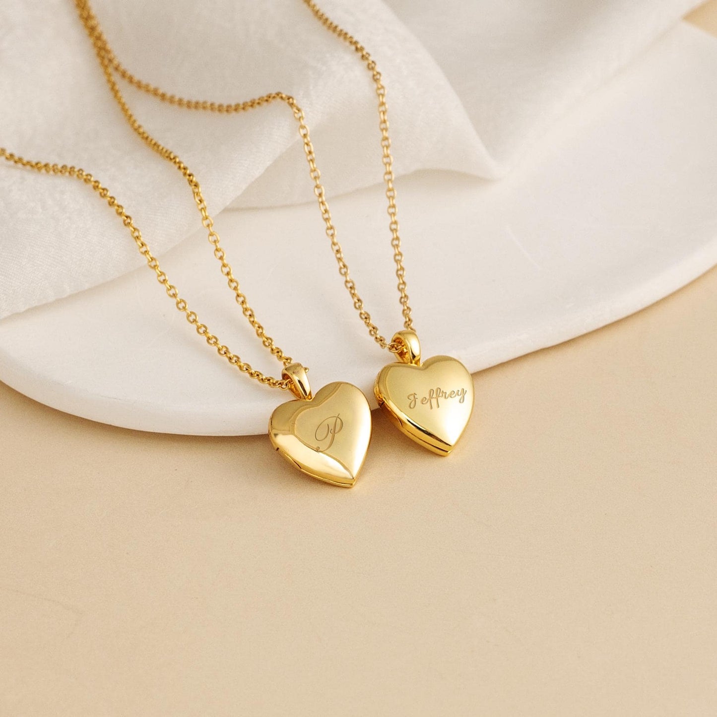 Personalized Heart Locket Necklace, Custom Photo Love Locket With Engraving, Memorial Anniversary Gift 685537 WFD
