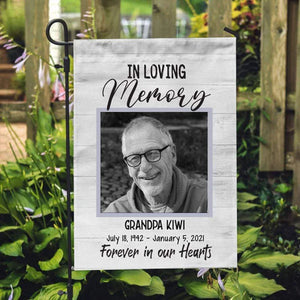 In Loving Memory Forever In Our Hearts Family Personalized Custom Photo Garden Flag