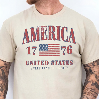 Retro America Sweet Land Of Liberty - USA 250th Anniversary Bright Shirt, Patriotic 4th Of July T-Shirt, America Flag Tee 685229