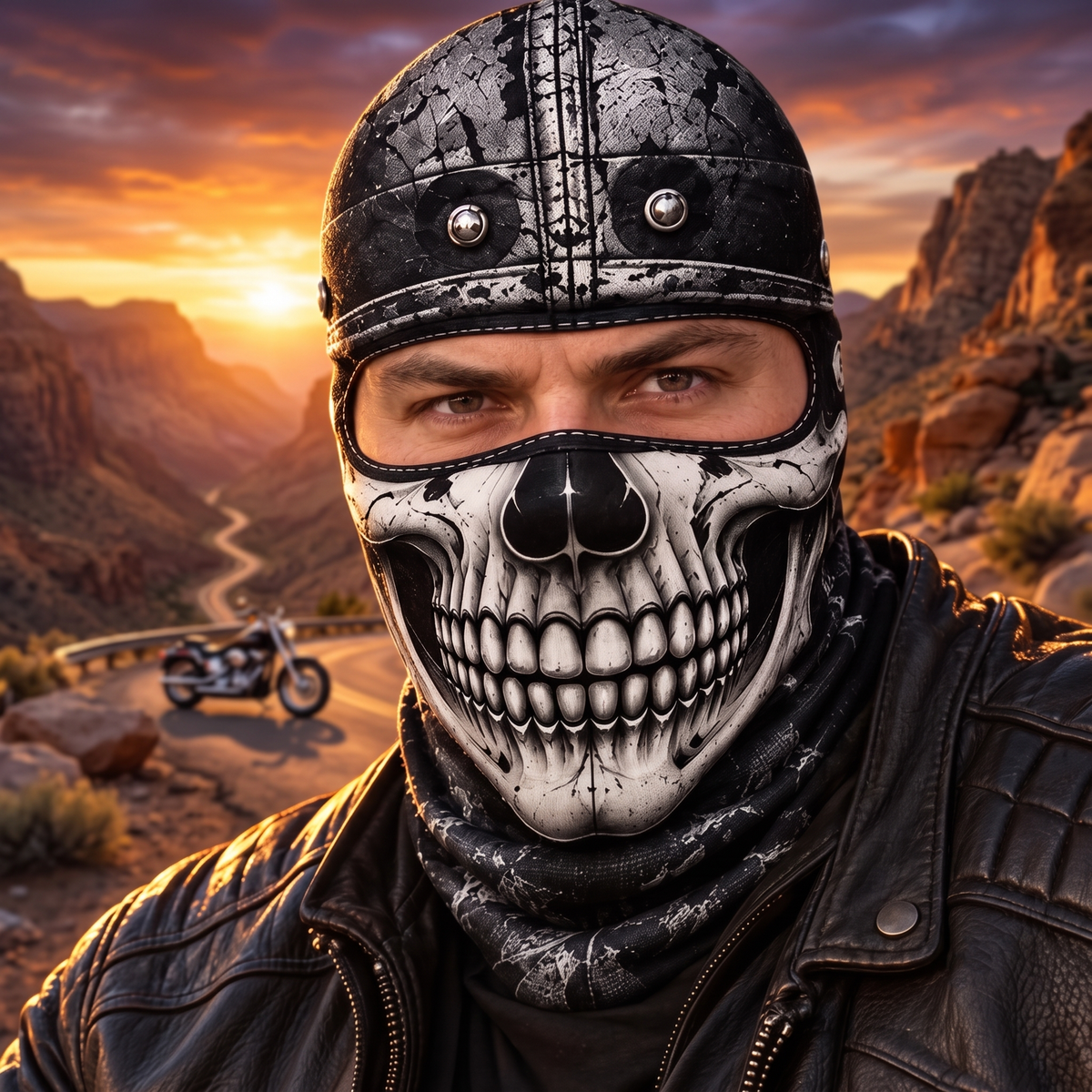 Personalized Funny Skull Biker Balaclava Ski Mask, Gag Gift For Biker 686584 WFD