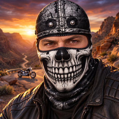 Personalized Funny Skull Biker Balaclava Ski Mask, Gag Gift For Biker 686584 WFD