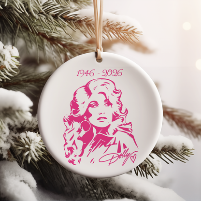 1946-2026 Dolly Parton Memorial Ceramic Ornament, Country Legend Tribute Christmas Gift 686141