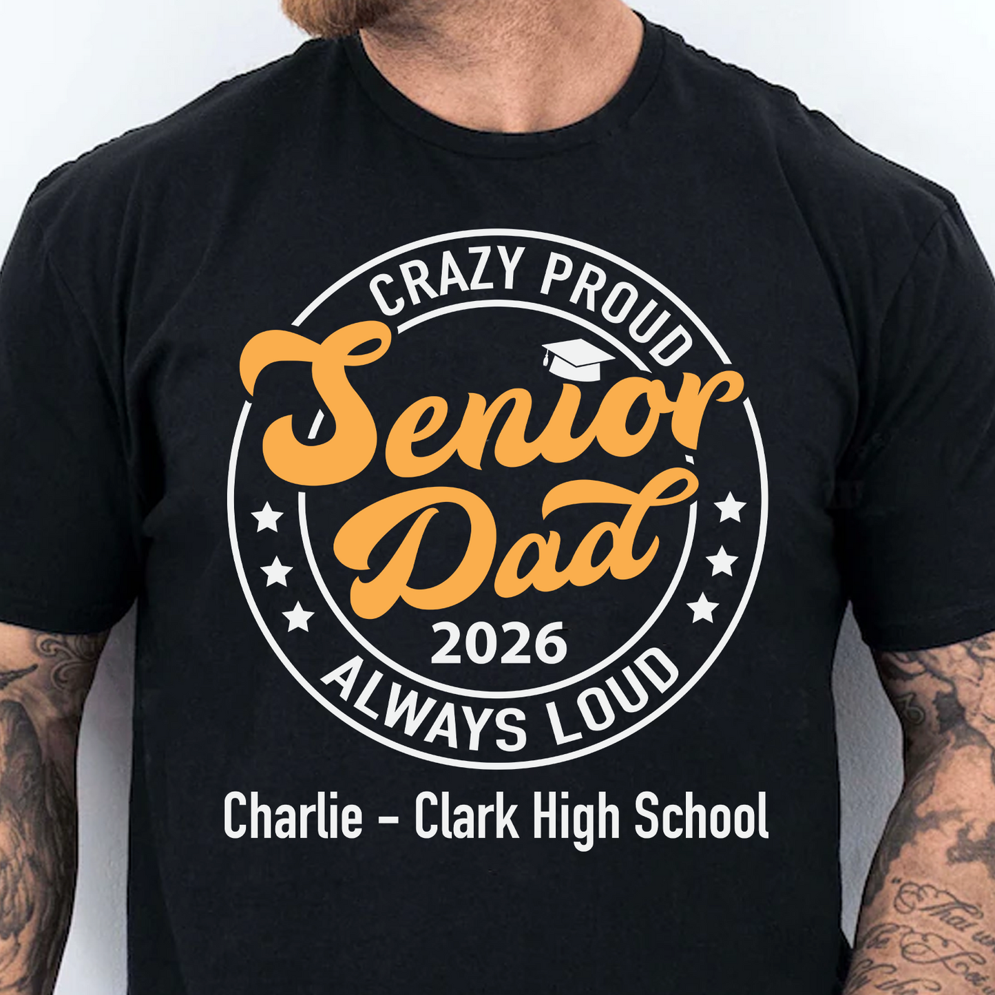 Crazy Proud Senior Mom 2026 - Senior Dad 2026 - Personalized Custom Graduation Shirt C634