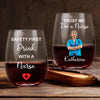 Personalized Safety First, Drink with Nurse Wine Glass | Custom Photo Wine Glass | Personalized Gift For Mom | Gift For Wife 682687