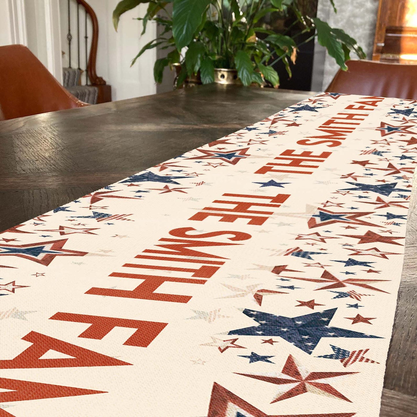 Personalized Custom Text Table Runner | 4th Of July Table Runner For Kitchen 682328