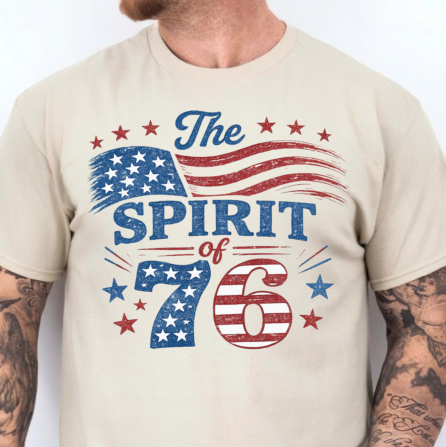 Vintage The Spirit Of 76 - USA 250th Anniversary Bright Shirt, Patriotic 4th Of July T-Shirt, America Flag Tee 685157