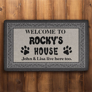 Welcome Dog House Personalized Doormat