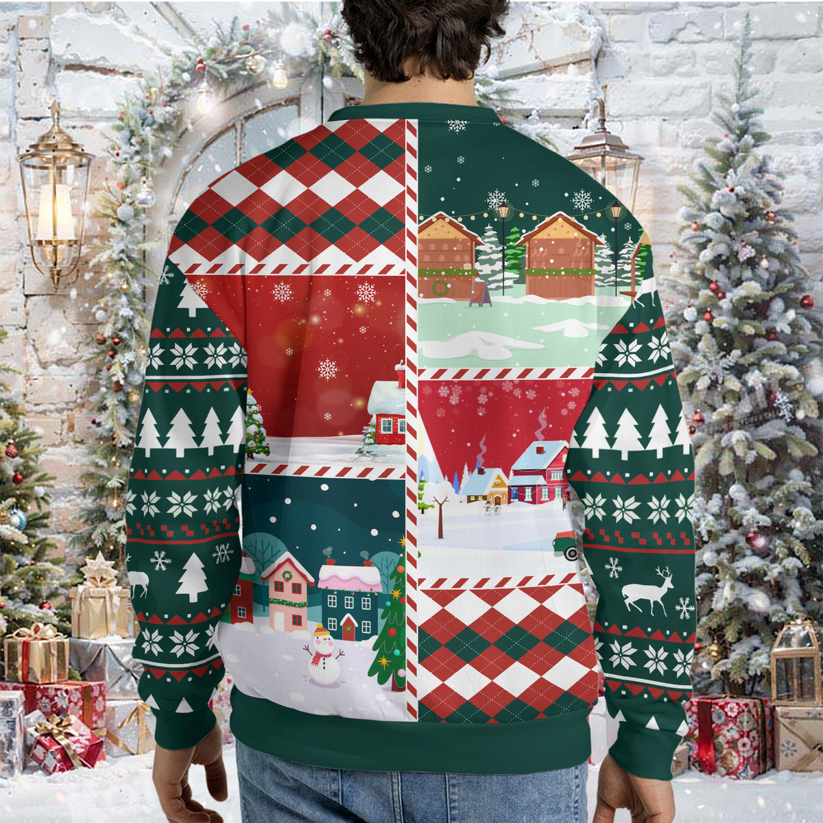 Custom Photo Patchwork Ugly Sweater, Personalized Christmas All-Over-Printed Sweatshirt, Gifts For Dog Lovers, Cat Lovers 683495