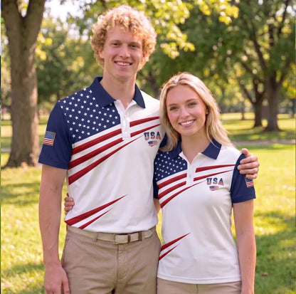 USA 250 Years Polo Shirt, Patriotic American Flag Golf Polo, 4th Of July AOP Polo Shirt 685302