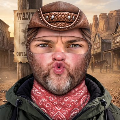 Personalized Western Outlaw Balaclava Ski Mask, Funny Cowboy Face Balaclava 686583 WFD