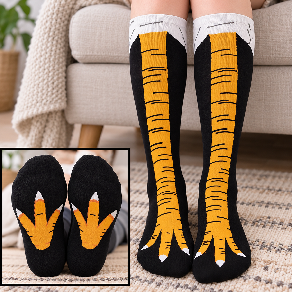Personalized Funny Chicken Leg Socks, Hilarious Gag Gift For Friends 686762 WFD