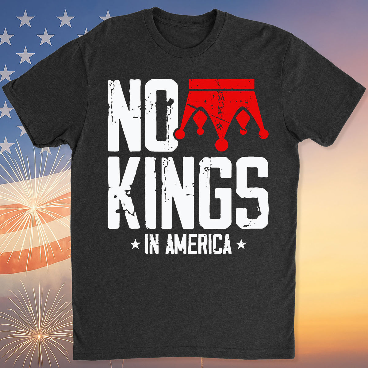 No King in America Shirt, Vintage Patriotic Tee, Anti Trump Anti MAGA Dark Shirt 682474
