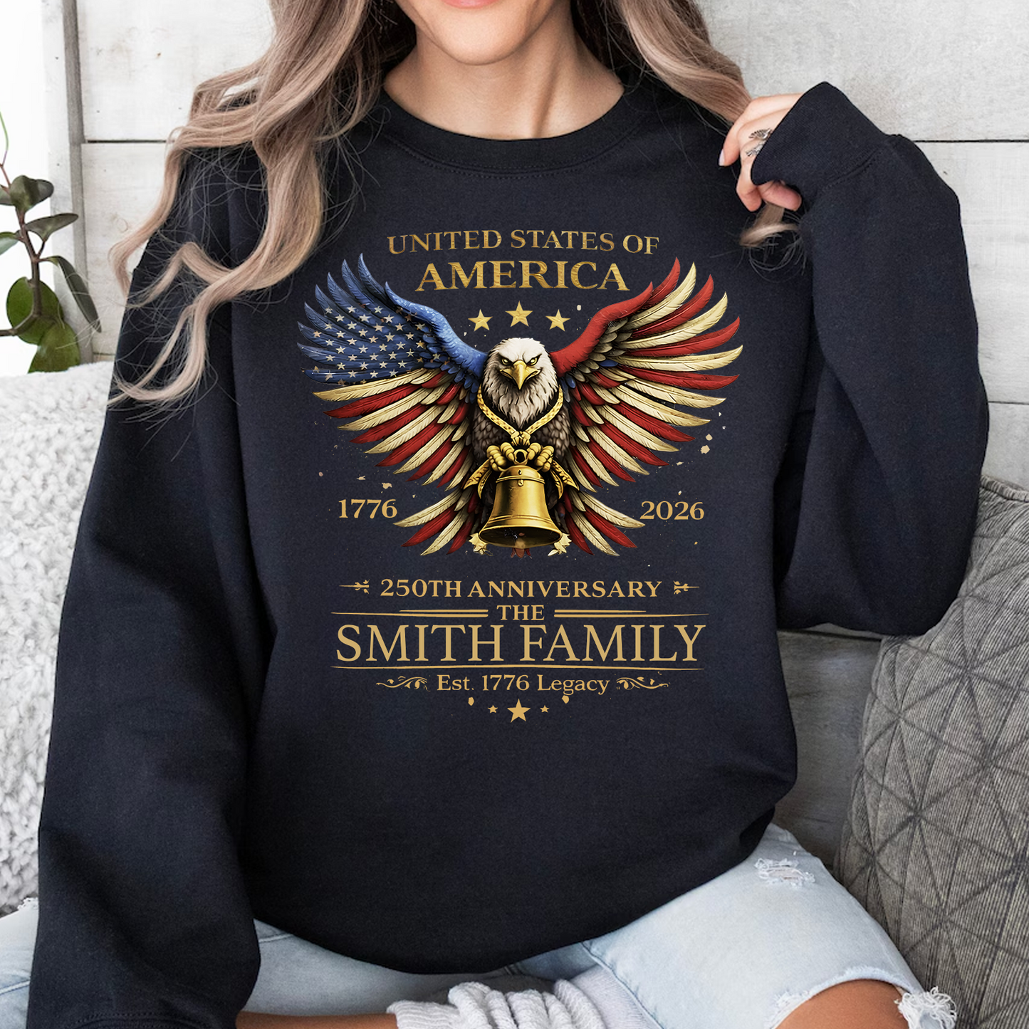 Custom Family Name America 250 Years Anniversary Dark Shirt | Patriotic Eagle Shirt 684544