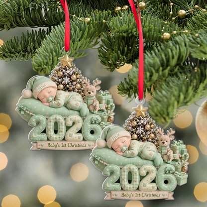 Personalized Baby's 1st Christmas Acrylic Ornament, Custom Name Newborn Christmas Keepsake 686592