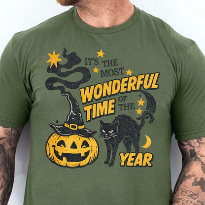 It's The Most Wonderful Time Of The Year Dark Sweater | Spooky Black Cat Tee | Vintage Halloween Shirt 685624